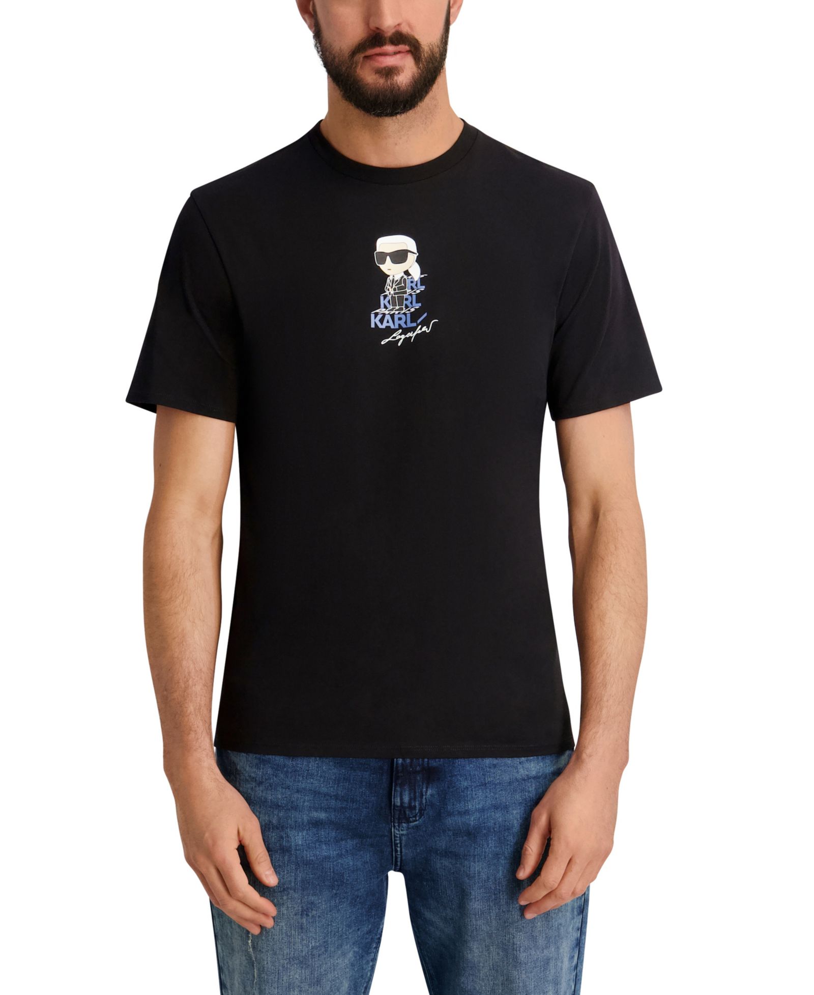 KARL LAGERFELD PARIS Men's Short-Sleeve Regular-Fit Crewneck T-Shirt