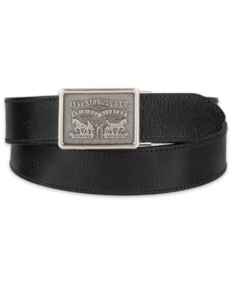 Мужской кожаный ремень Levi's с пряжкой-плашкой
