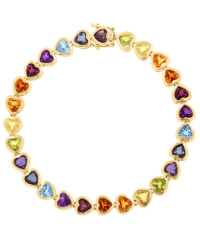 Браслет EFFY Collection Multi-Gemstone (13-3/8 ct. t.w.) из золота поверх серебра