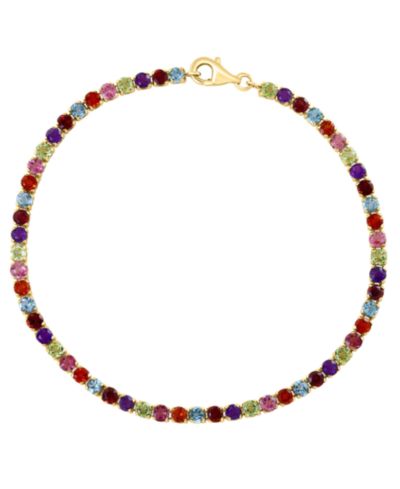Браслет EFFY Collection с многоцветными драгоценными камнями (5-1/20 ct. t.w.) из желтого золота 14k