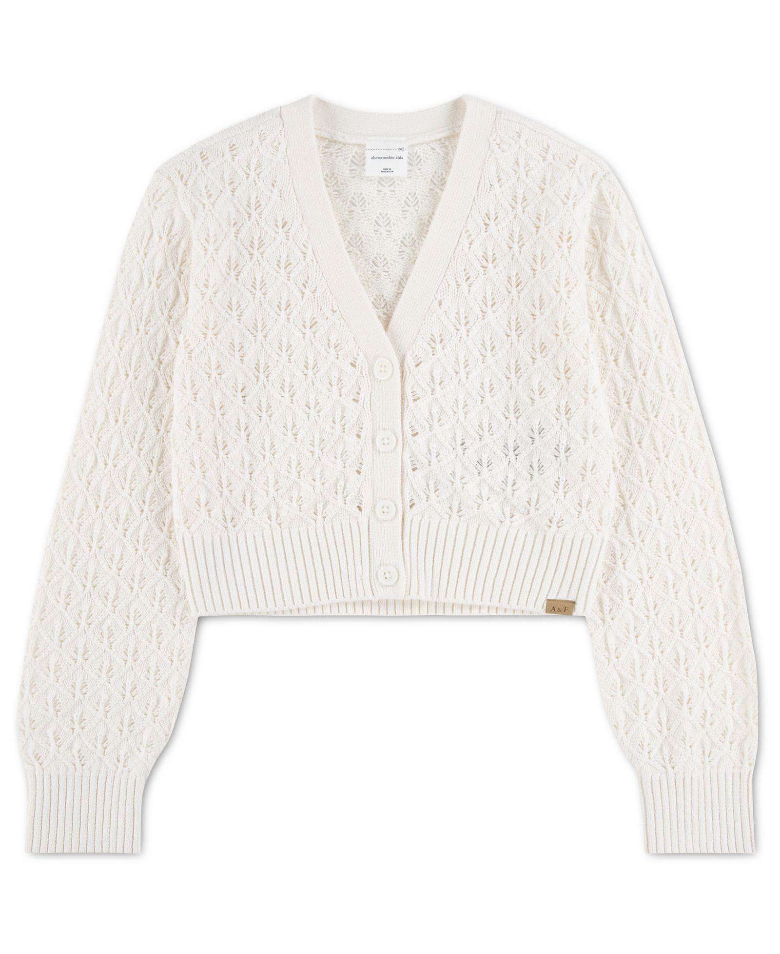 abercrombie kids Girls' 5-16 Pointelle Cardigan Sweater