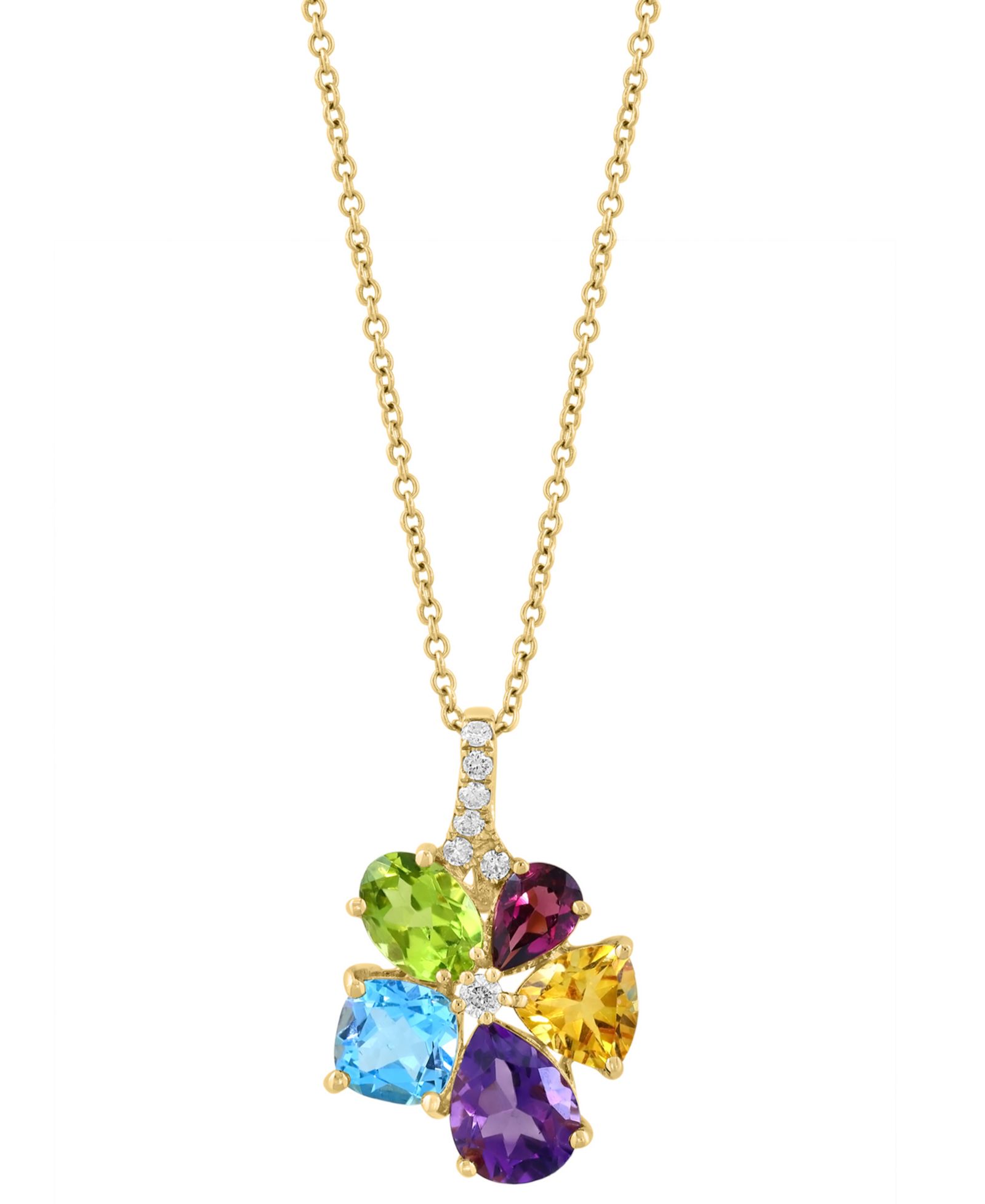 EFFY Collection колье с многоцветными драгоценными камнями и бриллиантами в золоте 14k Yellow Gold