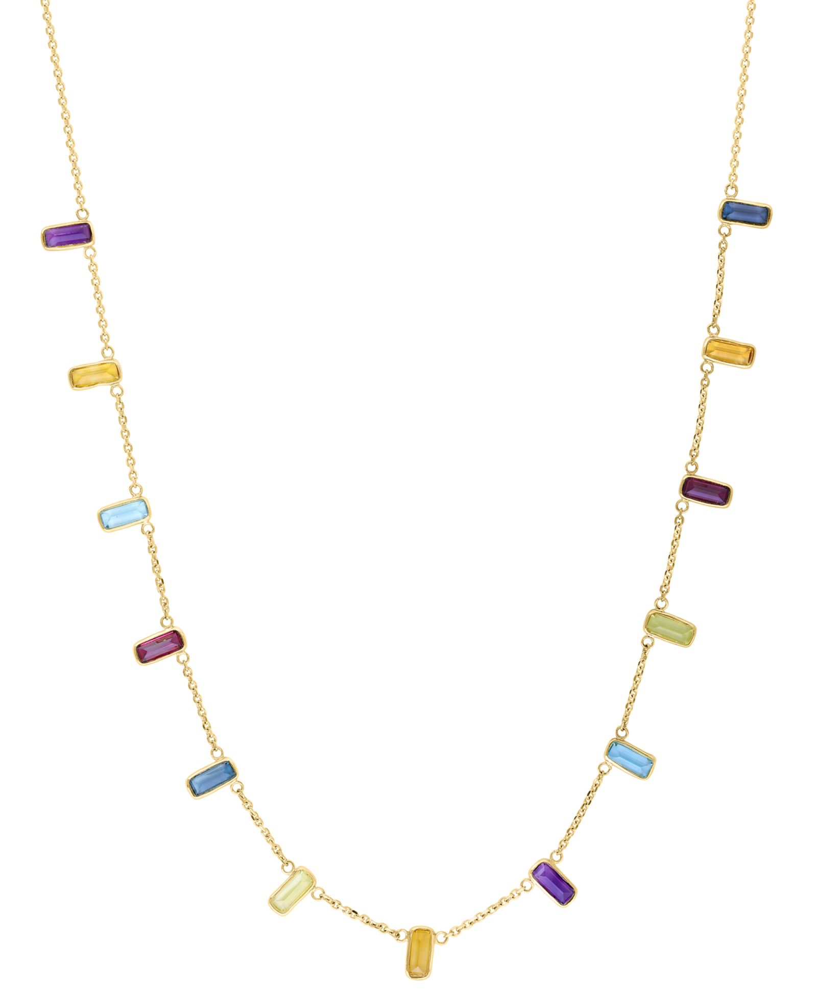 EFFY Collection ожерелье с многоцветными драгоценными камнями (7-1/4 ct. t.w.) в 14k желтом золоте