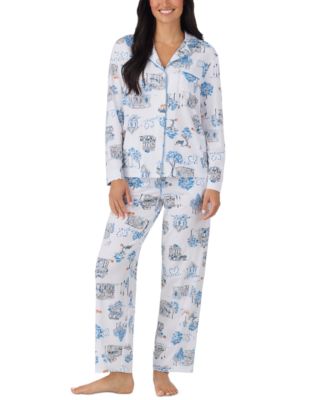 Женский хлопковый пижамный комплект Cuddl Duds с длинным рукавом
