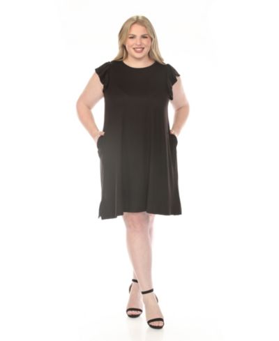 Женское платье White Mark Plus Size с оборками на рукавах
