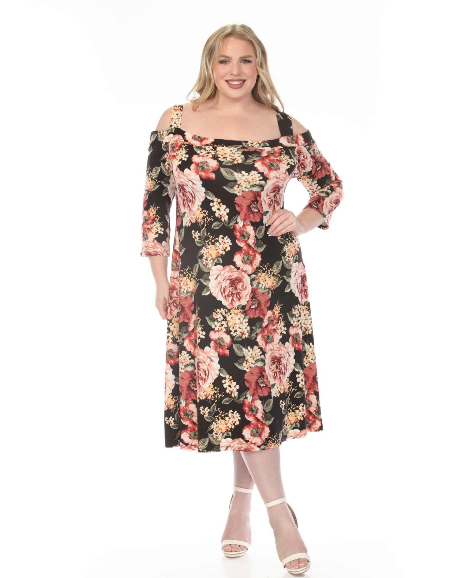 White Mark Plus Size платье с открытыми плечами