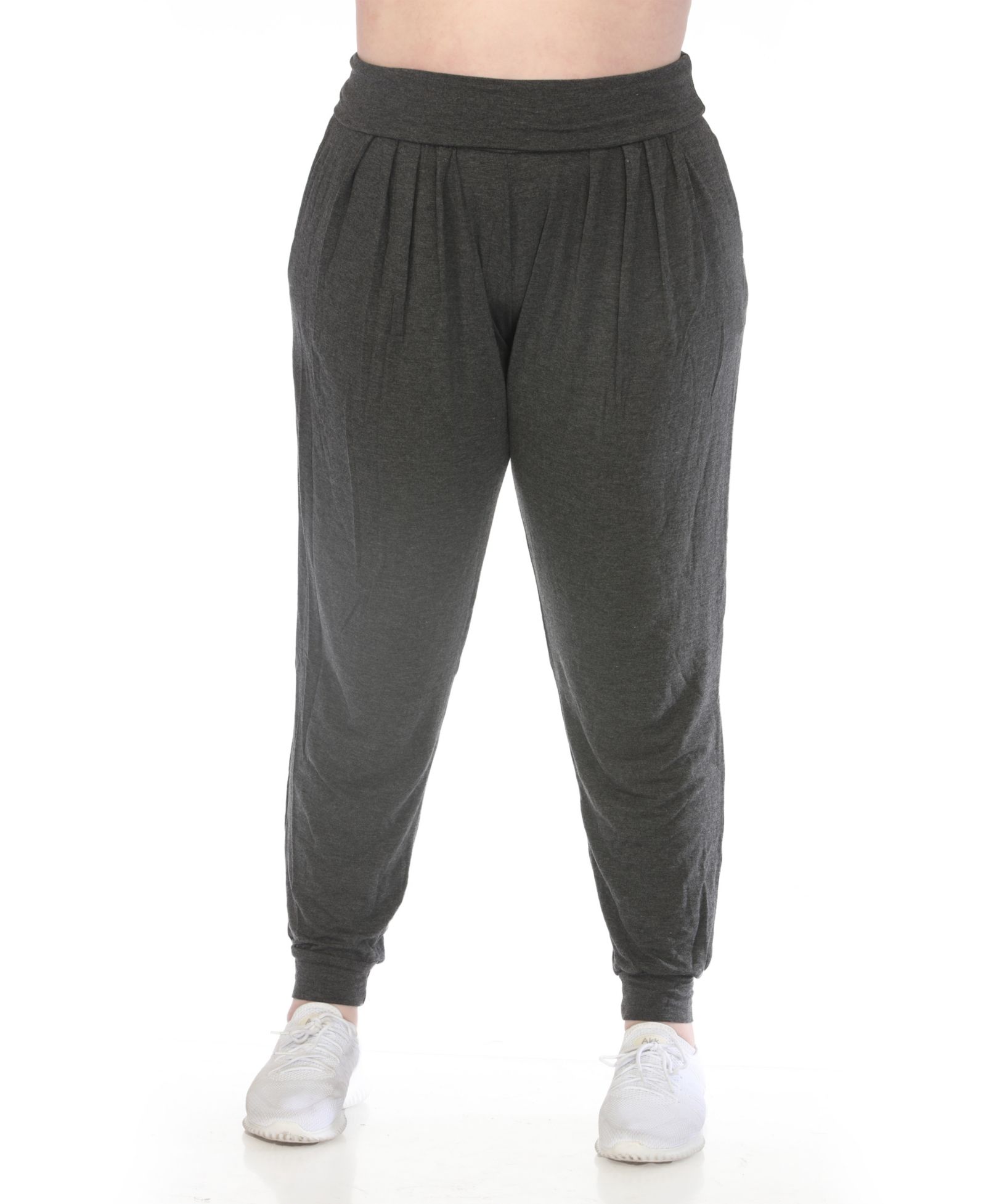 White Mark Plus Size High-Waist Pleated Lounge Pants