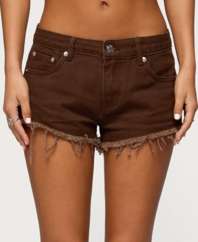 Edikted Women's Josefina Low Rise Denim Shorts