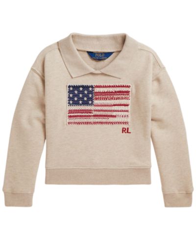 Polo Ralph Lauren Girls' 2T-6X Flag Terry Long-Sleeve Sweatshirt
