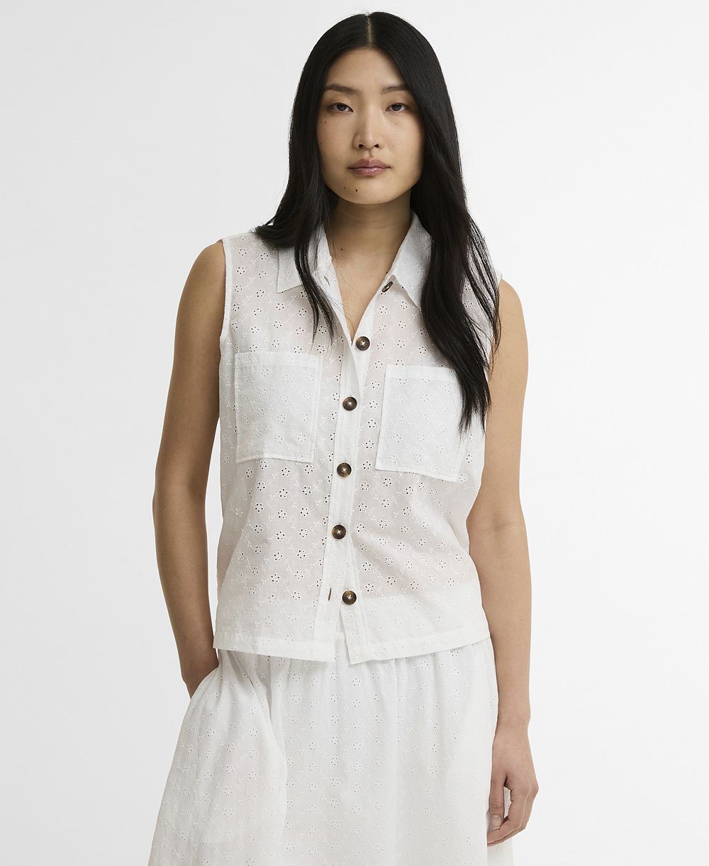 Женская белая рубашка Barbour Melody Sleeveless