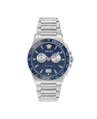 Мужские часы Versace Greca Reaction, серебряная нержавеющая сталь, 43mm