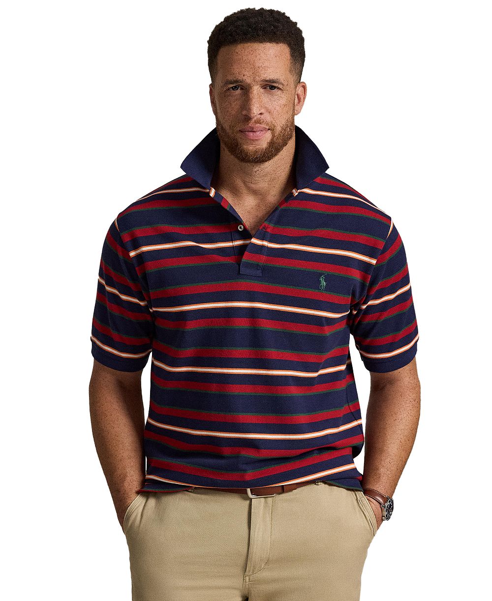 Polo Ralph Lauren Men's Big & Tall Striped Mesh Polo Shirt