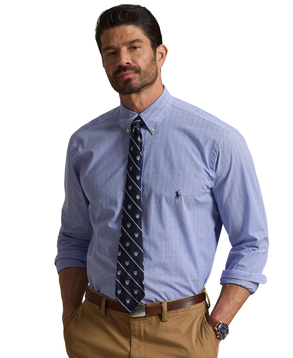 Polo Ralph Lauren Men's Big & Tall Checked Stretch Poplin Shirt