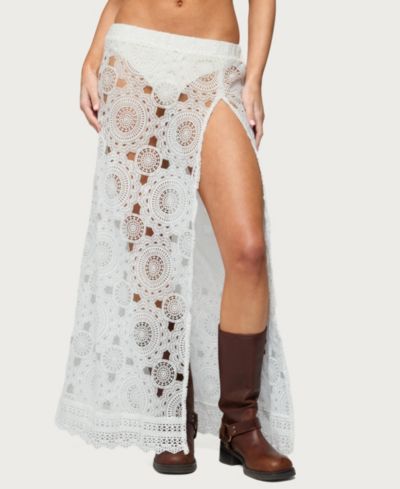 Edikted Женская макси-юбка Milana Slit Sheer Lace