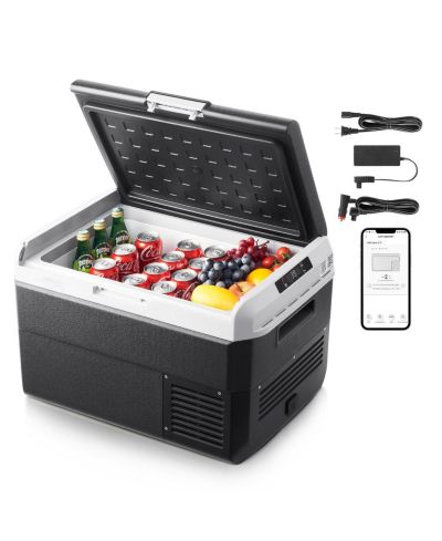 Mecale 52.8QT/50L Car Refrigerator Freezer, -4degree(s)F to 68degree(s)F, 12/24V DC & 100-240V AC, Portable Compressor Cooler