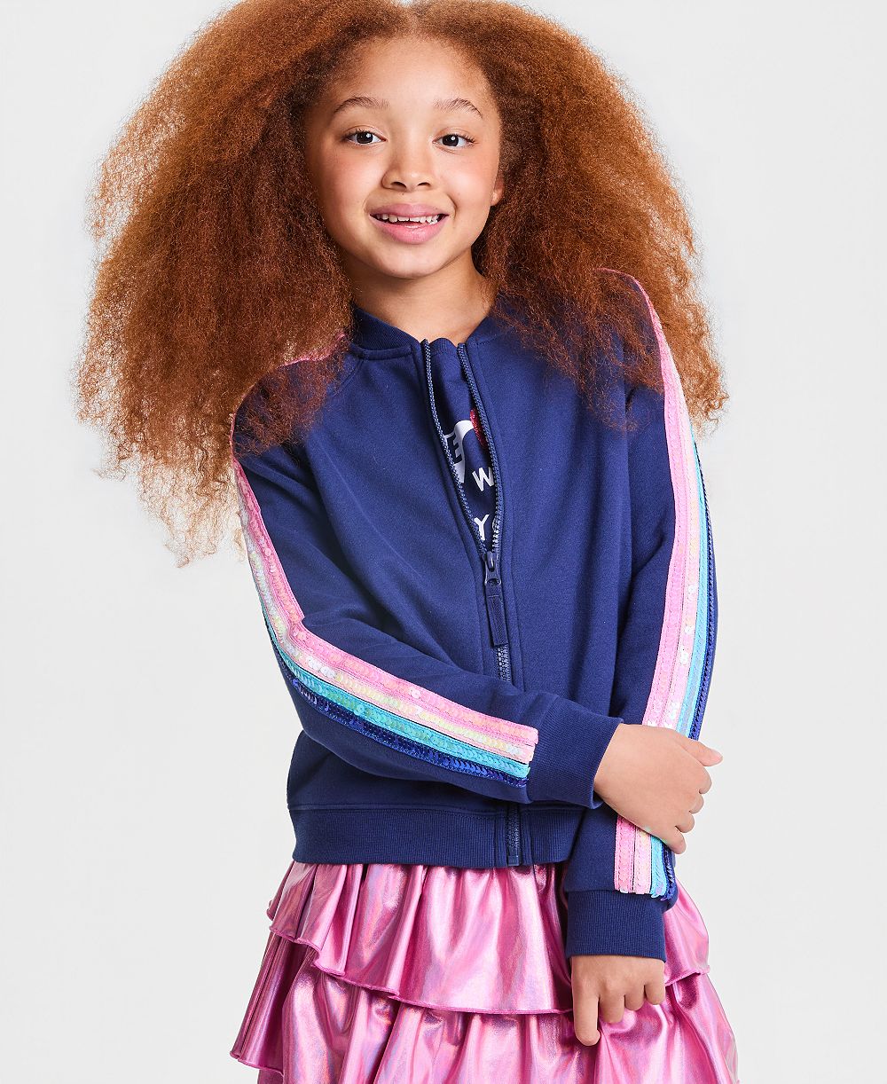 Epic Threads Детская бомбер-куртка Sequin-Stripe Fleece XS-XL