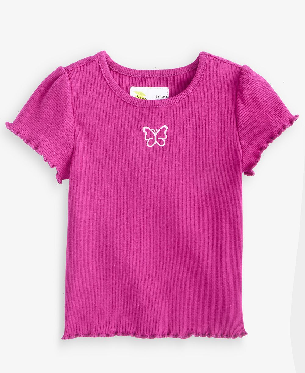Epic Threads Toddler Girls' 12M-5T Puff-Sleeve Ribbed T-Shirt, Macy's Exclusive