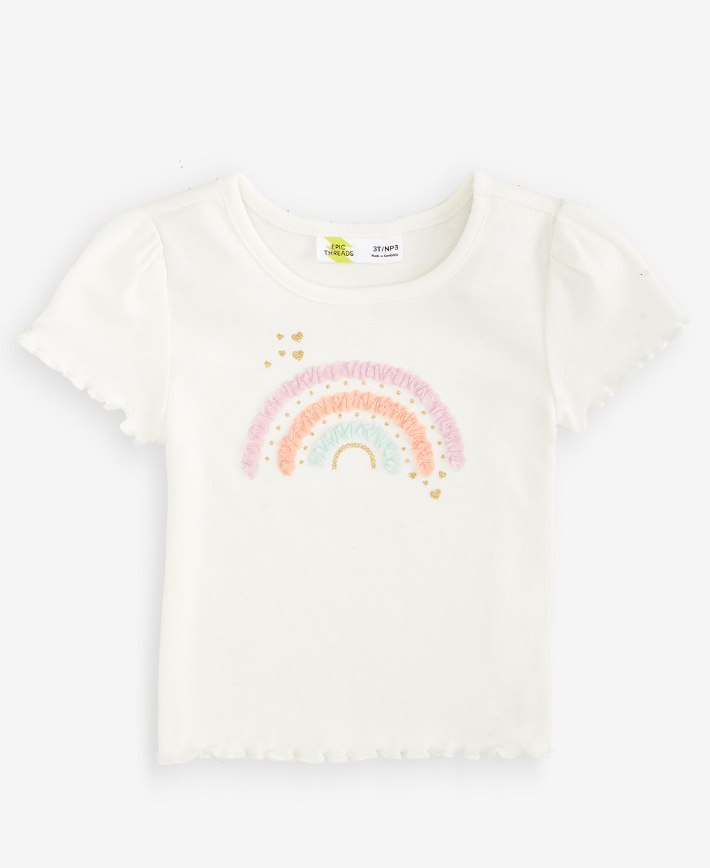 Epic Threads Toddler Girls' 12M-5T Rainbow Elevated Ribbed T-Shirt, Macy's Exclusive