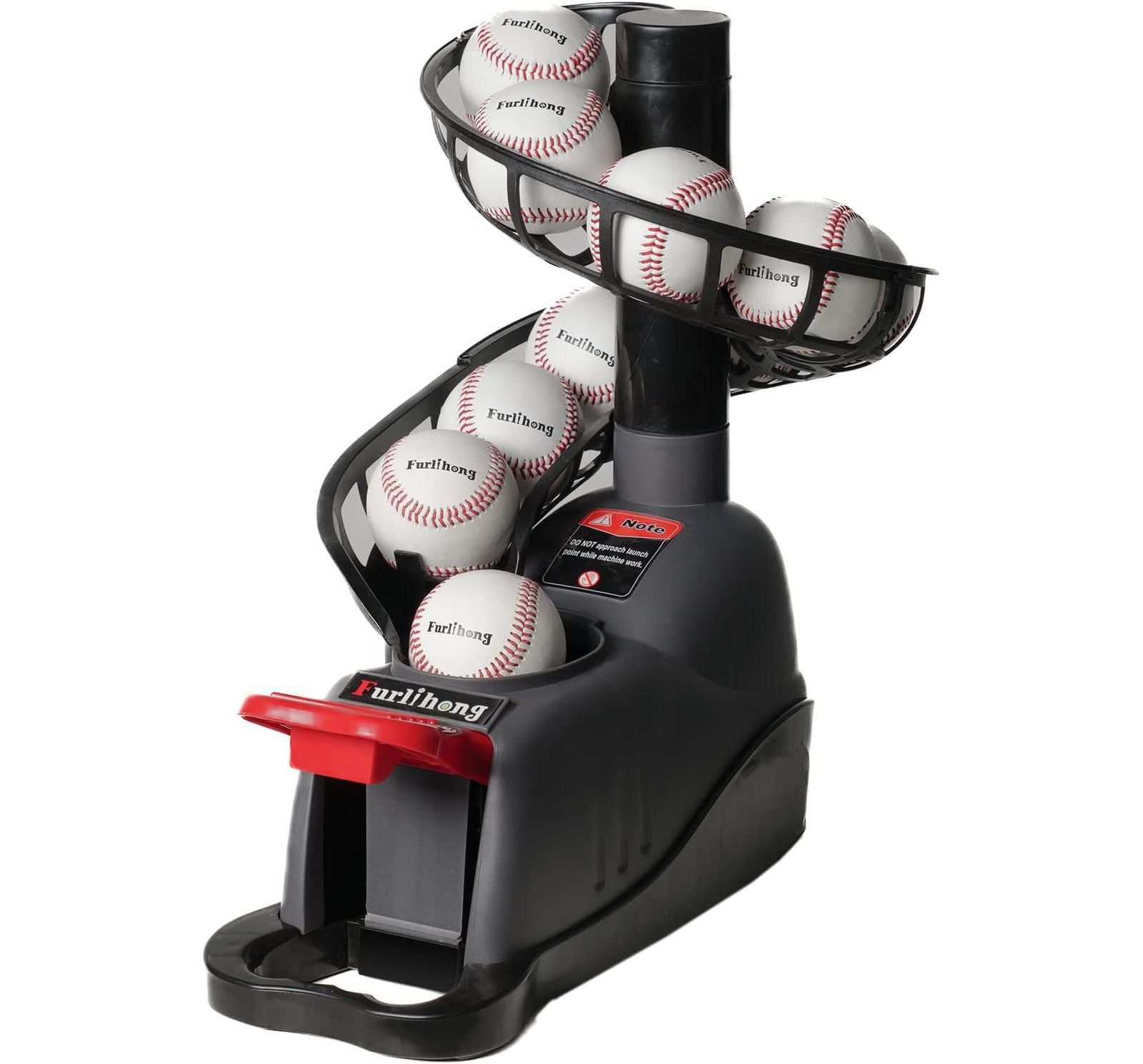 Furlihong Mechanical Baseball Soft Toss Machine with Adjustable Angles & Step On Paddle Launch, Compatible with Regulation Baseballs