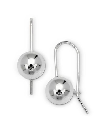 Серьги-подвески Curata Jewelry из стерлингового серебра 925 с полированным шариком 10mm