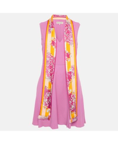 Початое мини-платье Emilio Pucci из шелка с принтом и деталями на шее