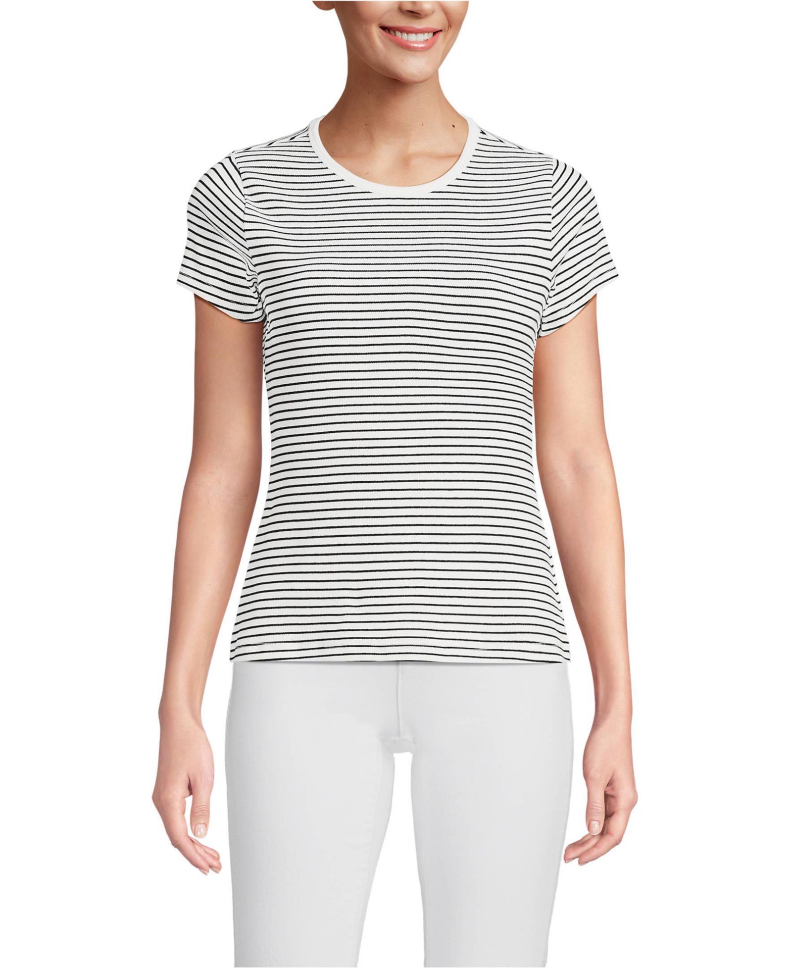 Футболка Women's Short Sleeve Crew Neck Micro Rib от Lands' End