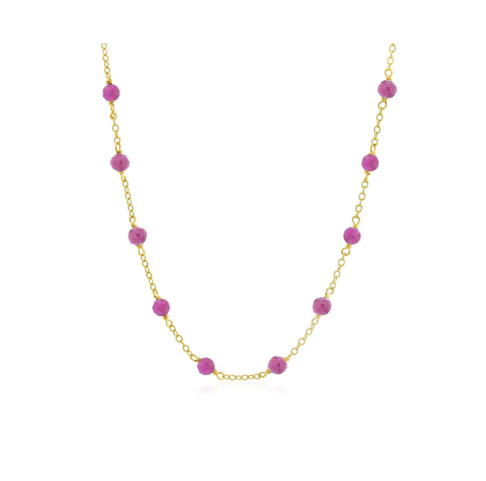 Колье The Lovery Ruby Bead Chain Necklace 14K Gold