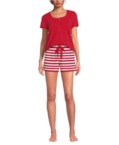 Женский комплект пижамы Lands' End Knit 2 Piece Short Sleeve Top and Shorts