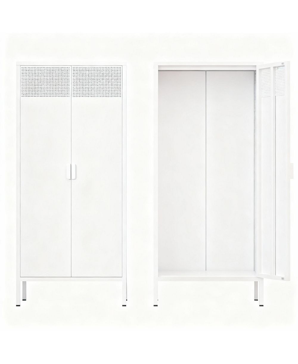 YIGII Metal Storage Cabinet with Adjustable Shelves and Mesh Doors