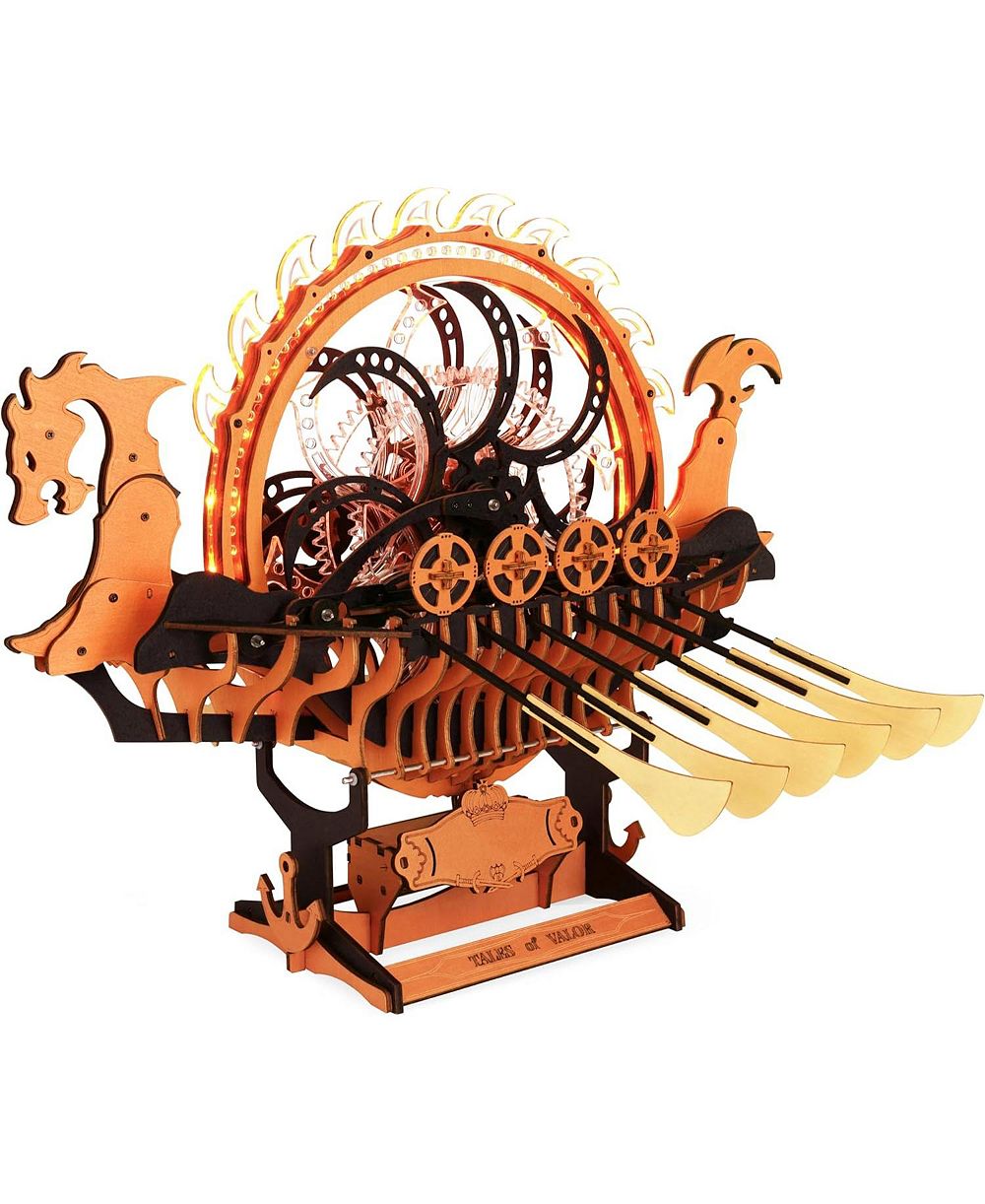 Механический деревянный пазл Robotime LK802 Viking Dragon Ship, 3D пазл на 229 деталей для взрослых, набор для хобби