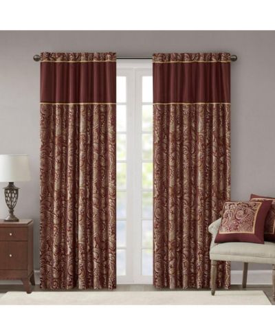 LAOTIES Jacquard Faux Silk Curtain Panel Pair, Light Filtering Window Curtains, 50" W x 95" L, Set of 2