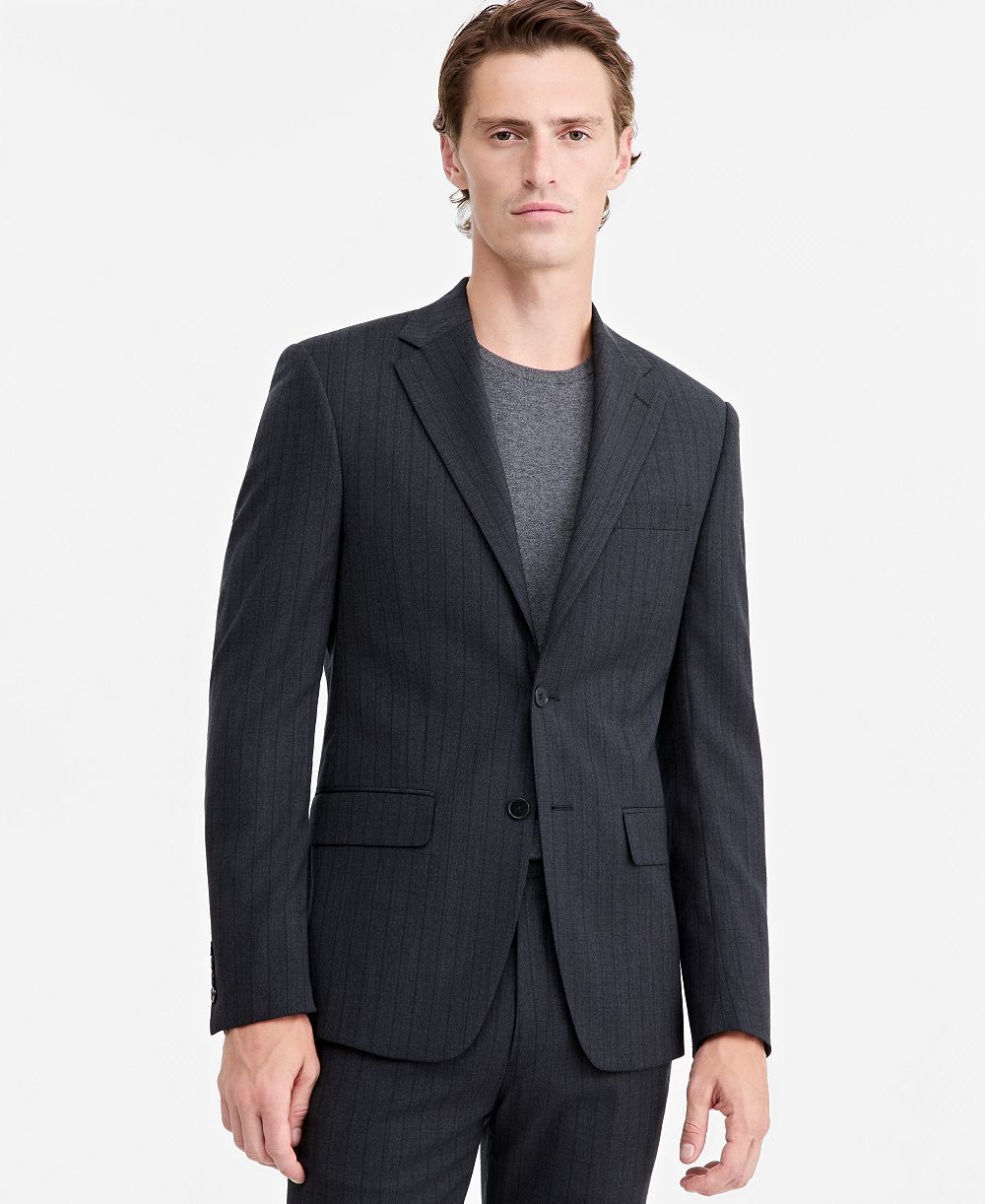 Мужской пиджак Calvin Klein Slim-Fit из шерстяной смеси в тонкую полоску