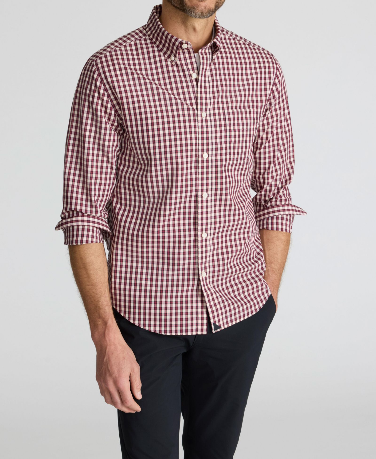Мужская рубашка UNTUCKit Slim Fit без сминания с пуговицами