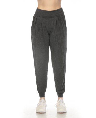 White Mark Women's High-Waist Pleated Lounge Pants