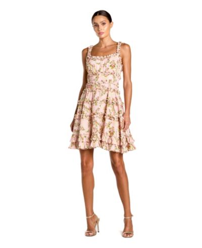 Мини-платье Mac Duggal Women's Ruffle Floral