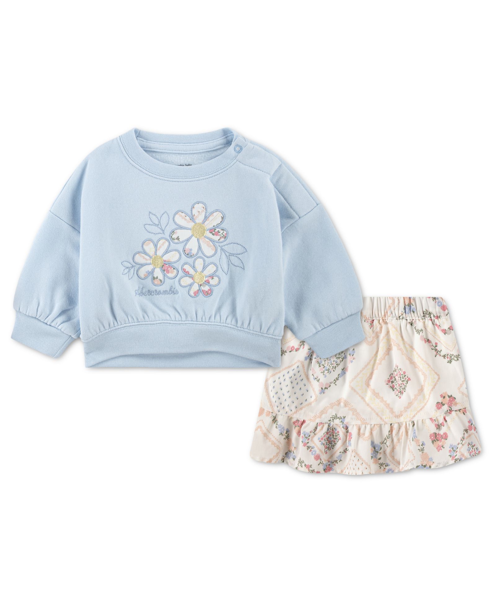 Комплект abercrombie kids для девочек: свитшот и шорты с юбкой, 2 шт
