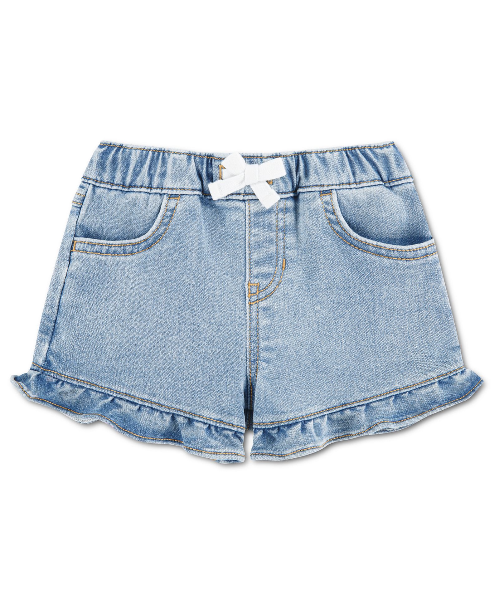 Шорты с оборками из денима для девочек abercrombie kids