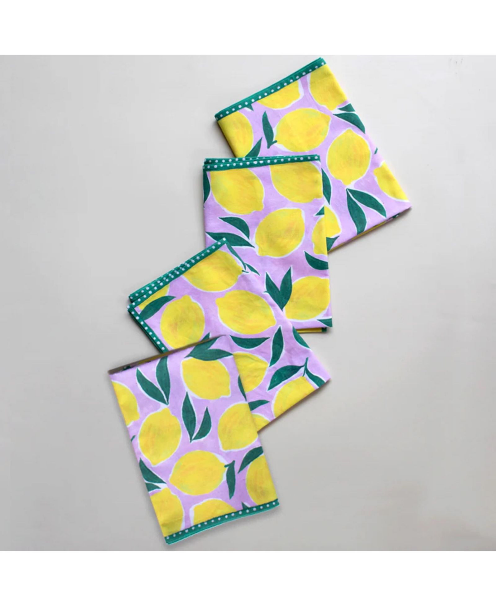 Supra Endura набор органических салфеток с лимонным принтом Lemon Print, 4 шт