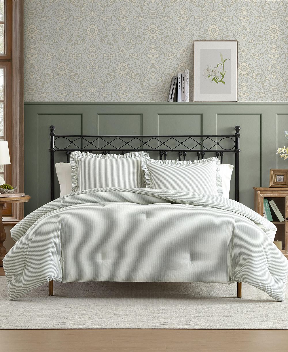 Laura Ashley Oxford Stripe 3-Pc. Comforter Set, King