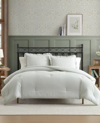 Laura Ashley Oxford Stripe 3-Pc. Comforter Set, King