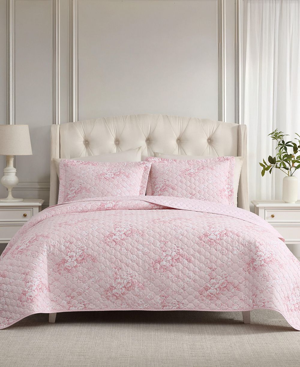 Laura Ashley Реверсивный стеганый комплект из 3 предметов, Full/Queen
