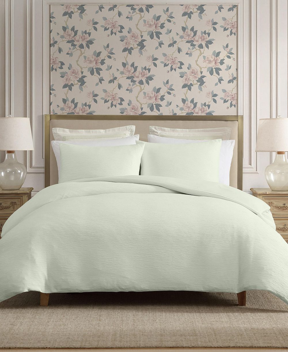 Комплект из 3 предметов Laura Ashley Crinkle Woven Gauze Duvet Cover Set, Queen