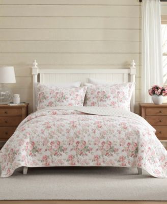 Laura Ashley Rosemoore Reversible 3-Pc. Quilt Set, Full/Queen