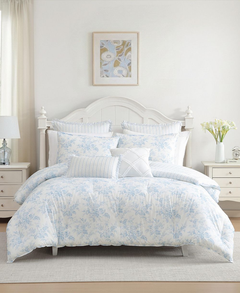 Laura Ashley комплект постельного белья Annalise с цветочным принтом, двусторонний, 7 предметов, размер King