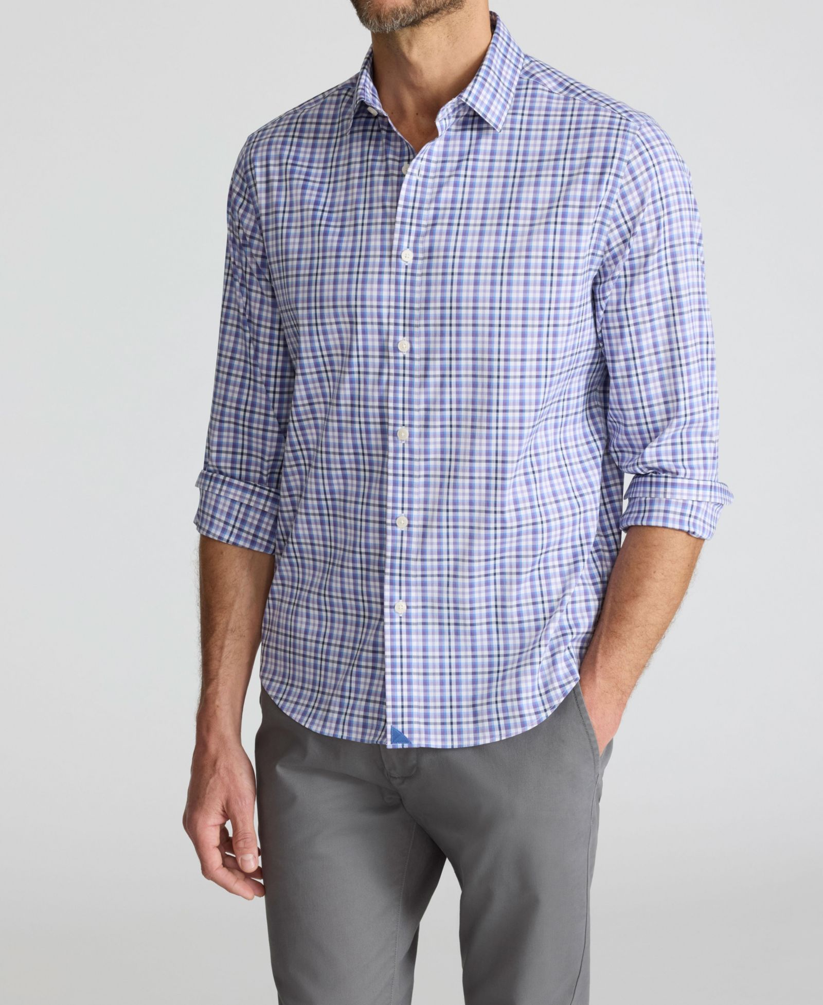 UNTUCKit Men's Regular Fit Wrinkle-Free Cotton Tek Winterfield Button Up Shirt