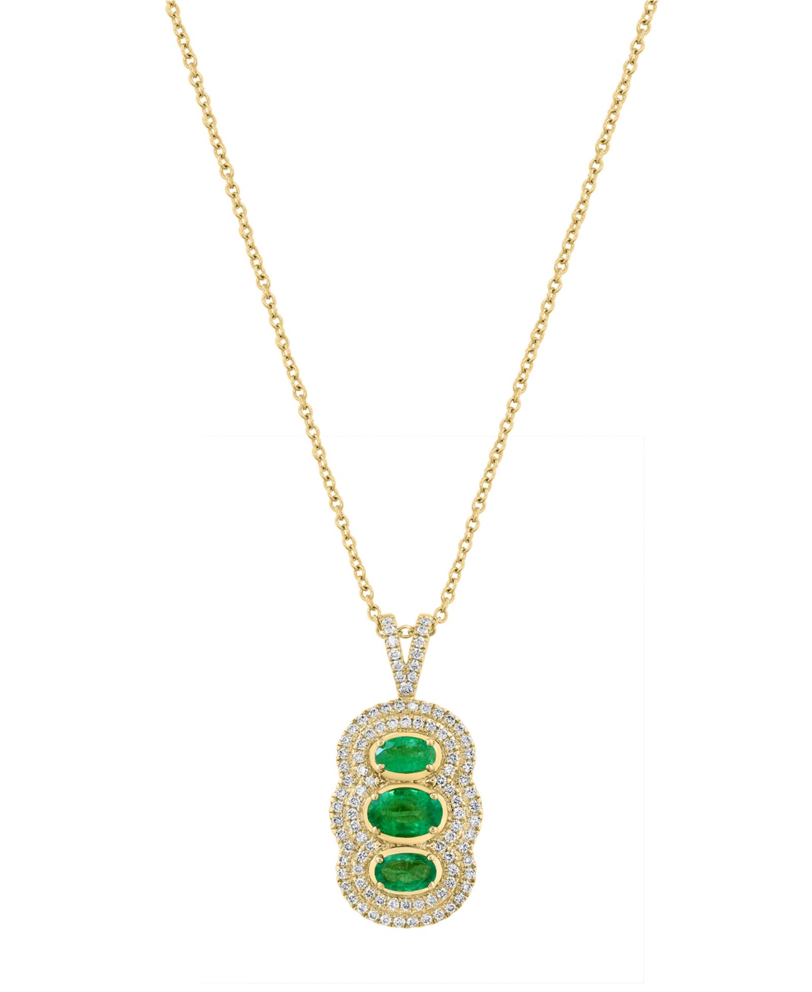 EFFY Collection Gemstone & Diamond (3/8 ct. t.w.) Pendant Necklace in 14k White Gold (Available in Emerald, Ruby and Sapphire)