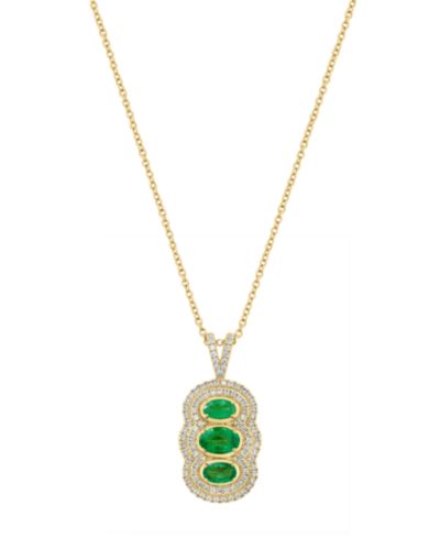 Подвеска-ожерелье EFFY Collection Gemstone & Diamond (3/8 ct. t.w.) в 14k Yellow Gold