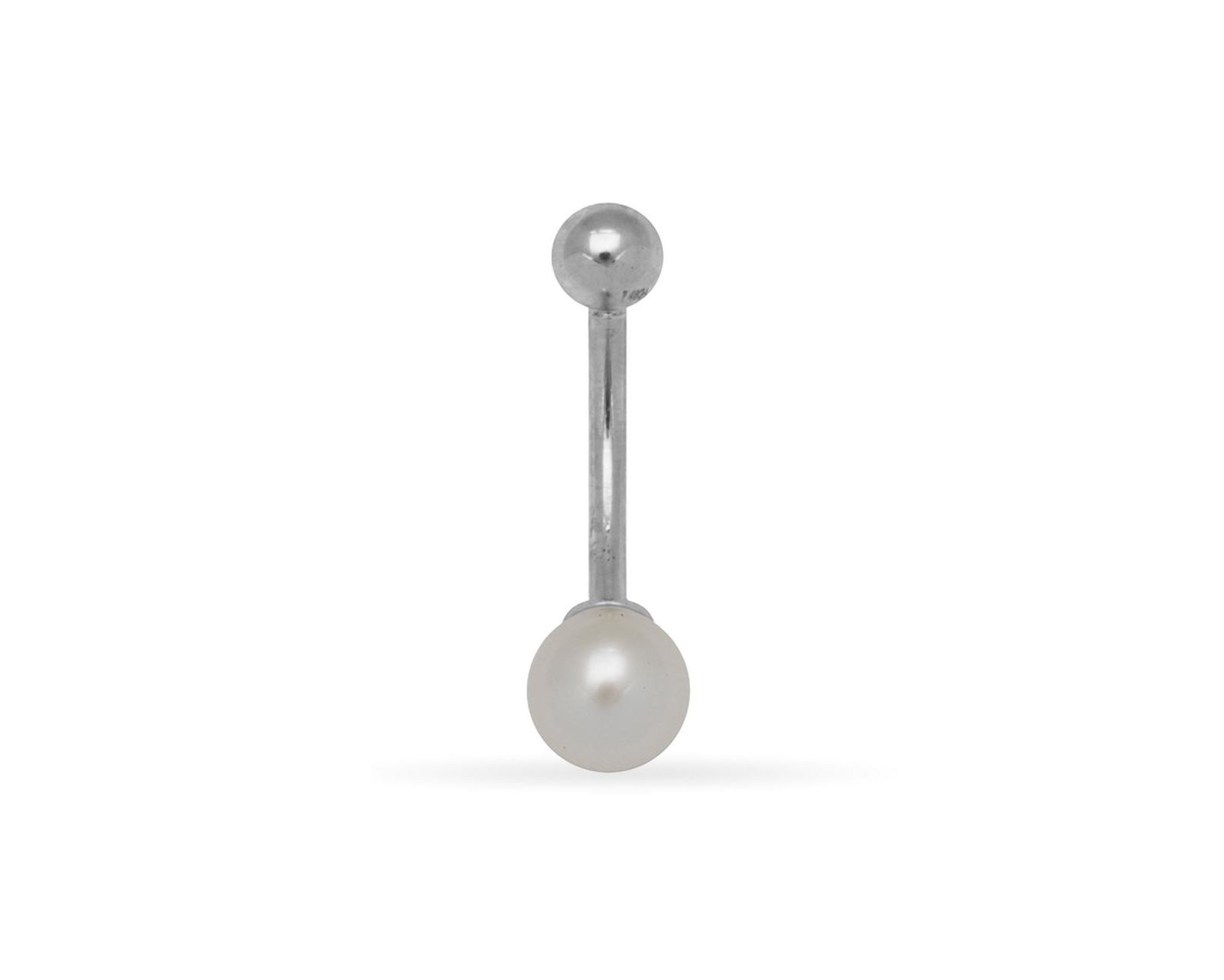 Curata Jewelry кольцо для пирсинга пупка с культивированным жемчугом, 14k gold, 7mm