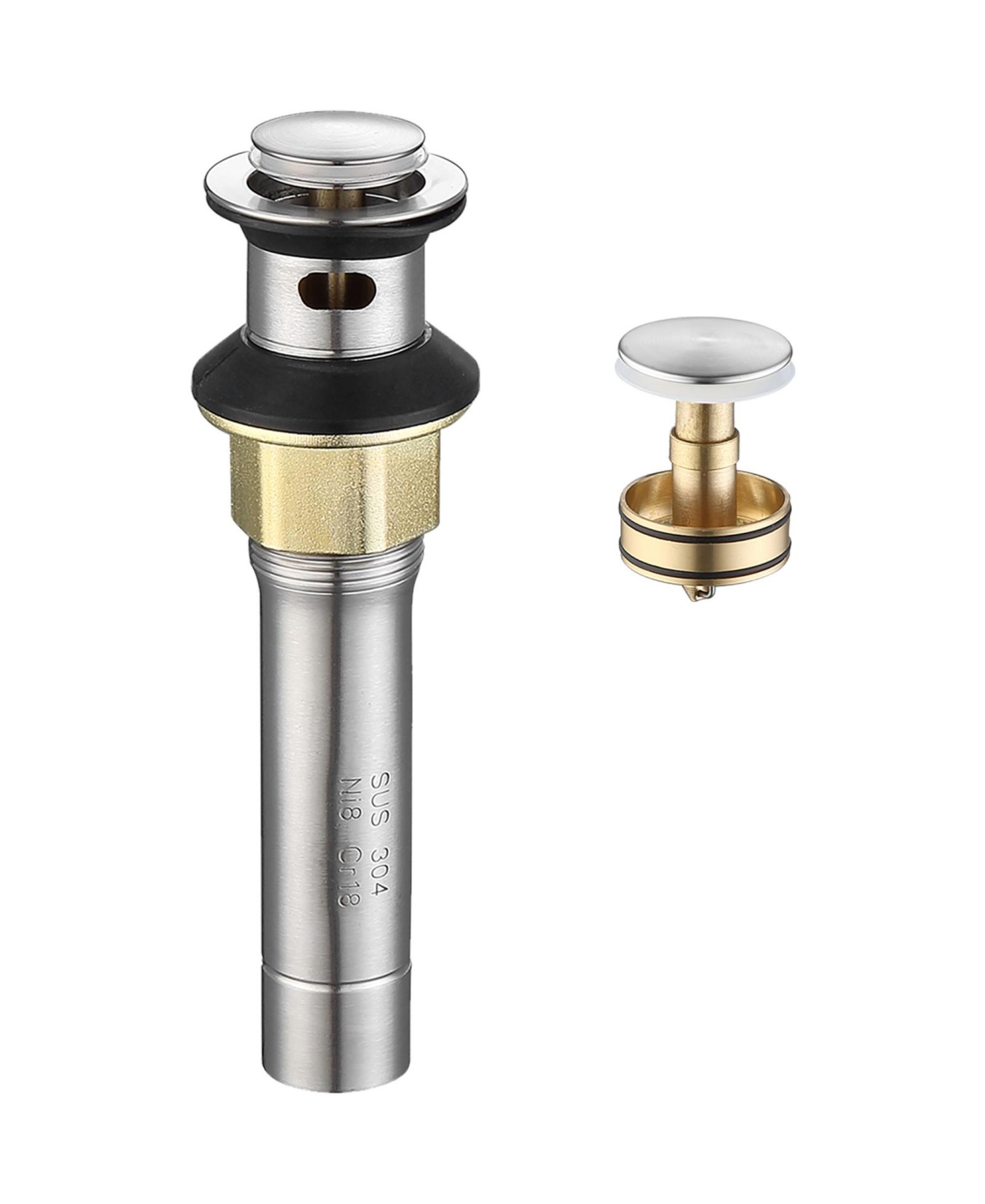 RAINSKEN Bathroom Sink Drain - Pop-Up Drain Stopper с корзиной-фильтром для раковины