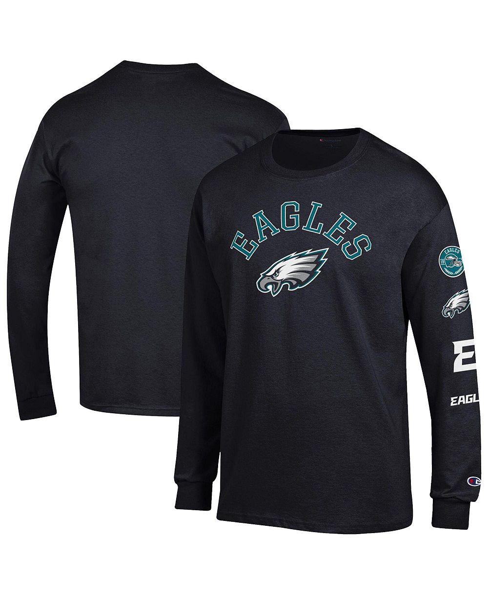 Champion Men's Black Philadelphia Eagles Seal Long Sleeve T-Shirt